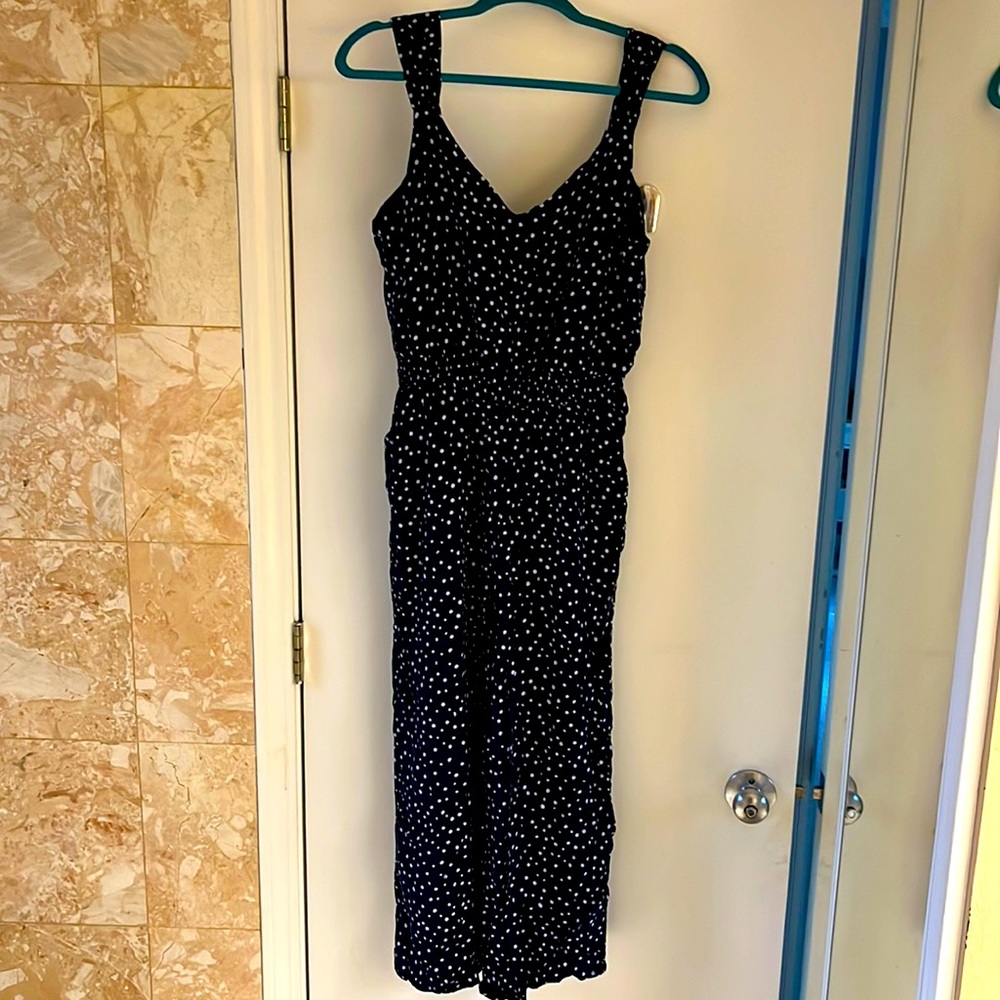 Spotted wide leg LOFT jumpsuit